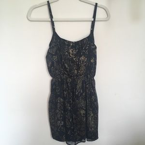 Navy and gold Abercrombie & Fitch floral dress